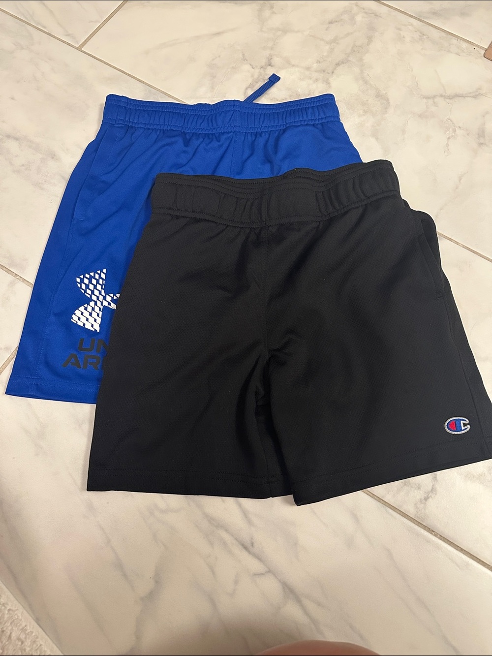 Under Armour Blue and Black Kids Athletic Shorts Set size medium (10/12) boys